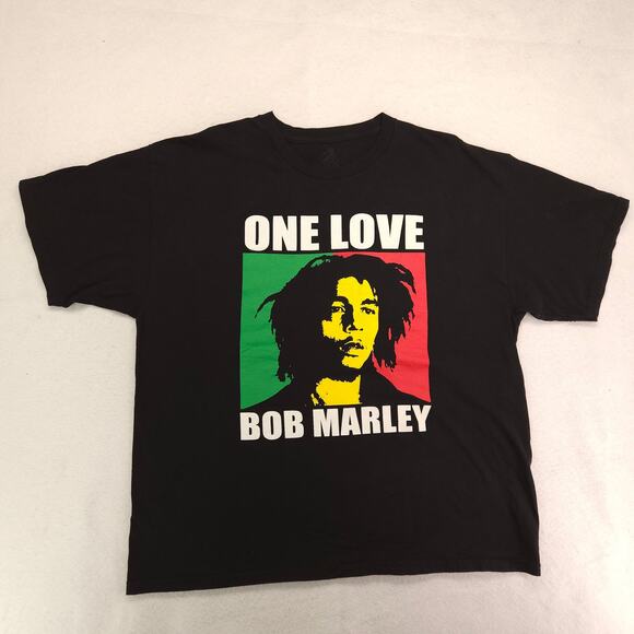 Bob Marley Band Short Sleeve Graphic Pullover T Shirt Mens Size 2XL Black - Picture 2 of 9